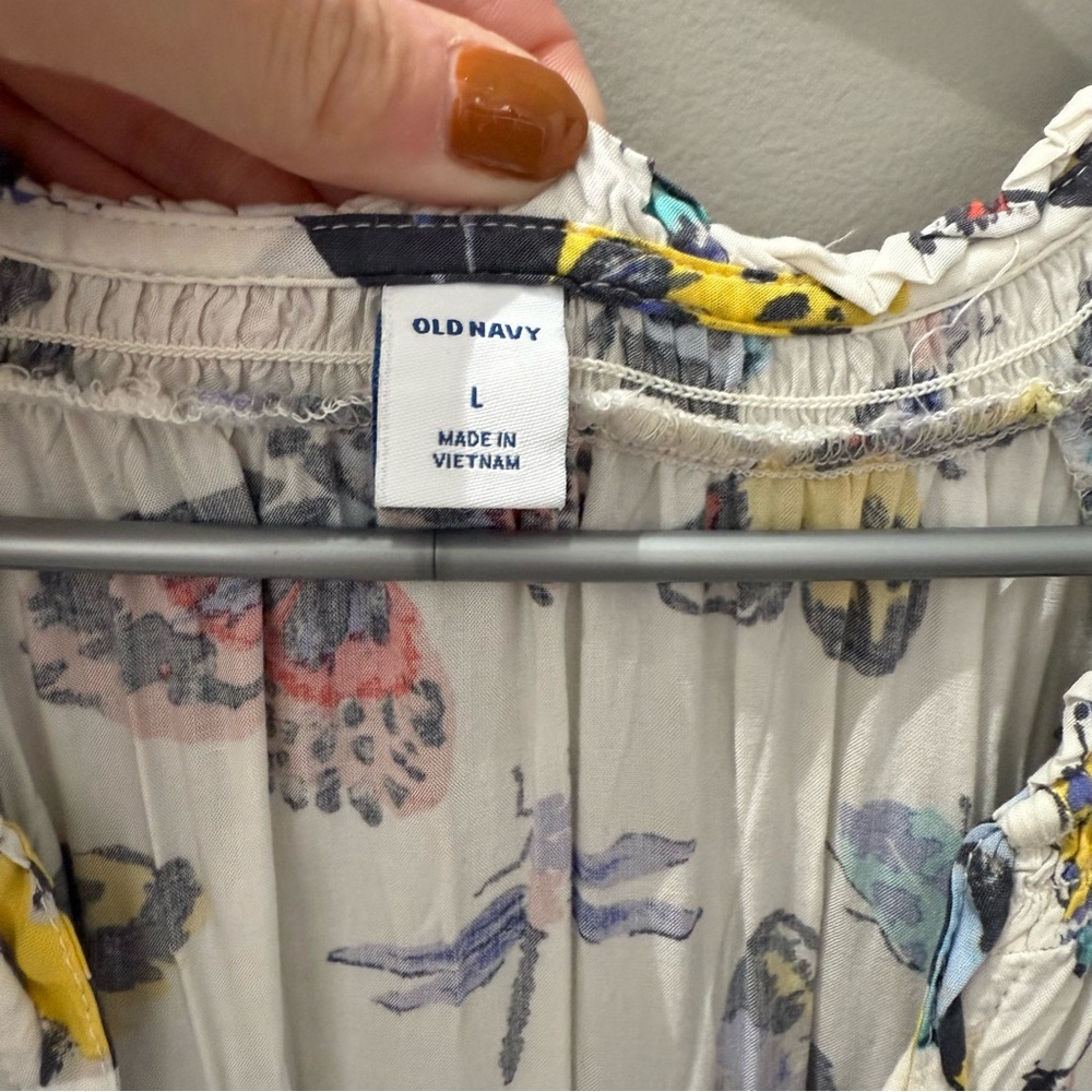 Old Navy Multicolor Butterfly Print Dress-Lg - Picture 2 of 5